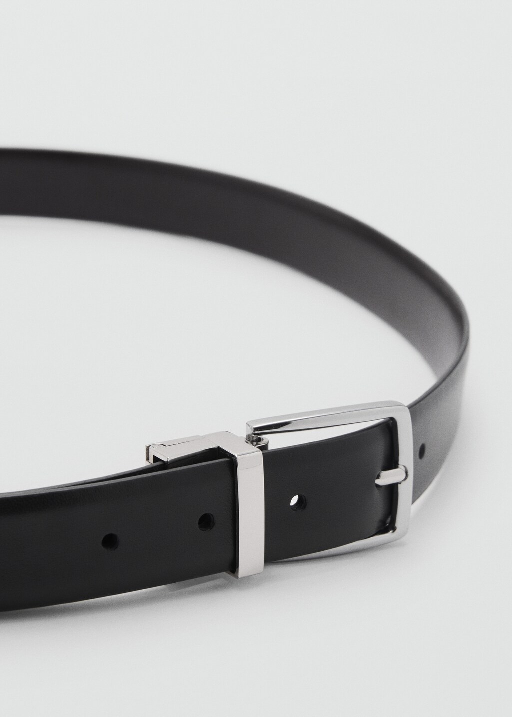 Reversible suit leather belt - Black