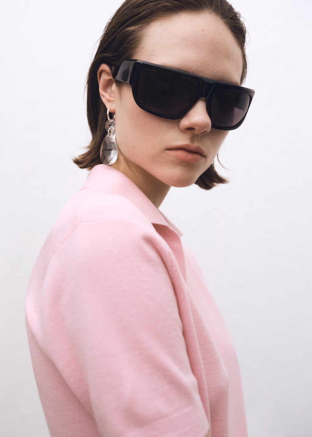 Wool-blend polo-neck sweater - Ecru