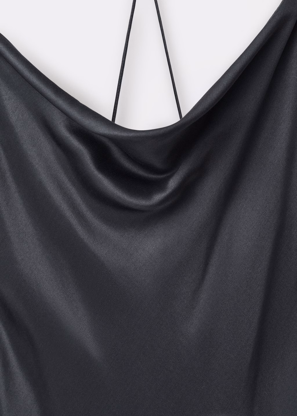 Silk dress with draped neckline - Off White