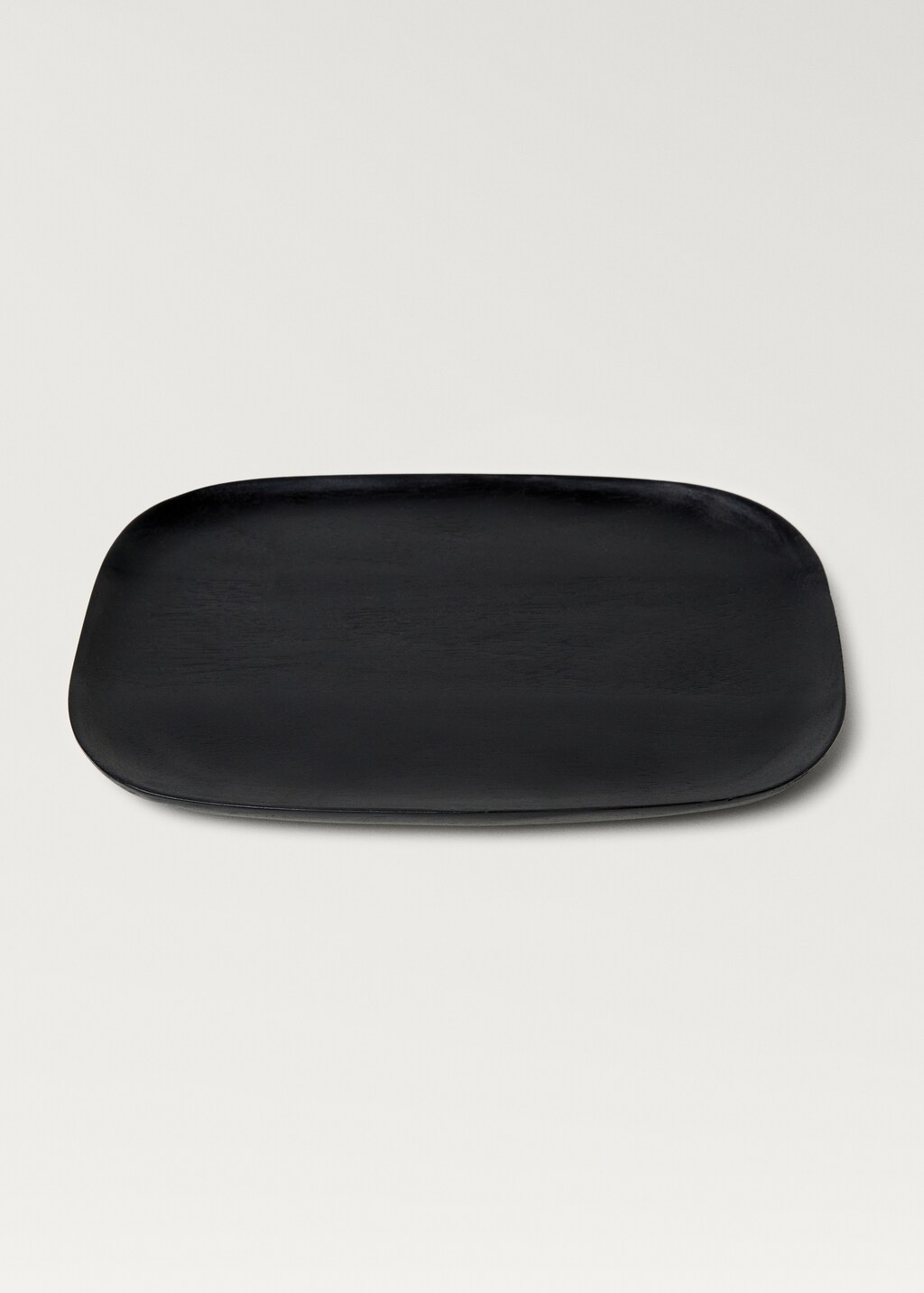 Medium rectangular wooden decorative tray - Black