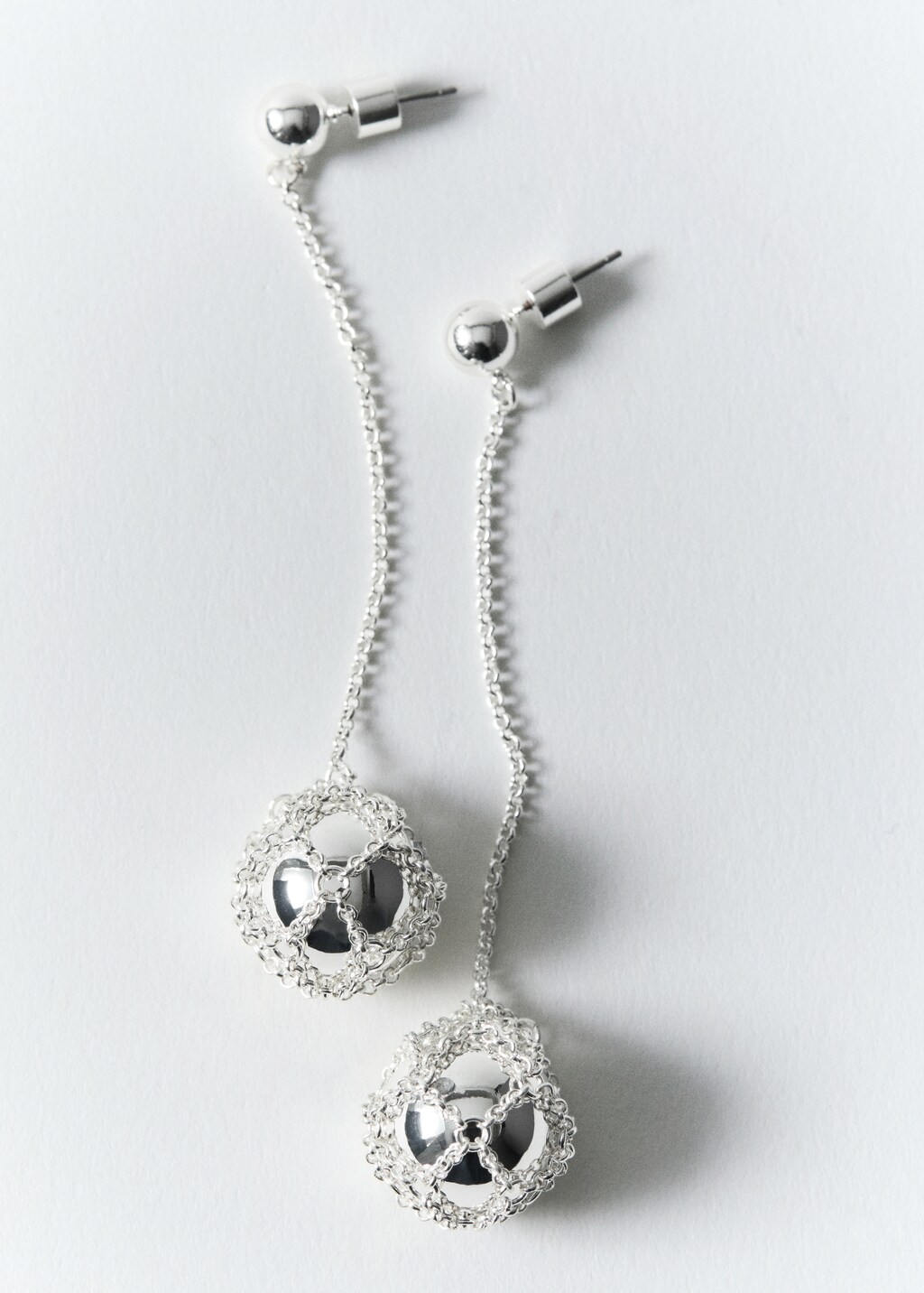 Sphere drop earrings - Silver