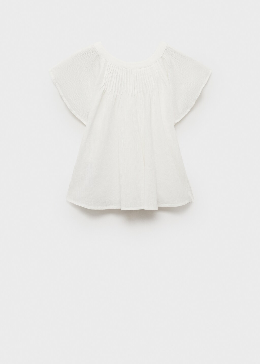 Pleated cotton blouse - Off White
