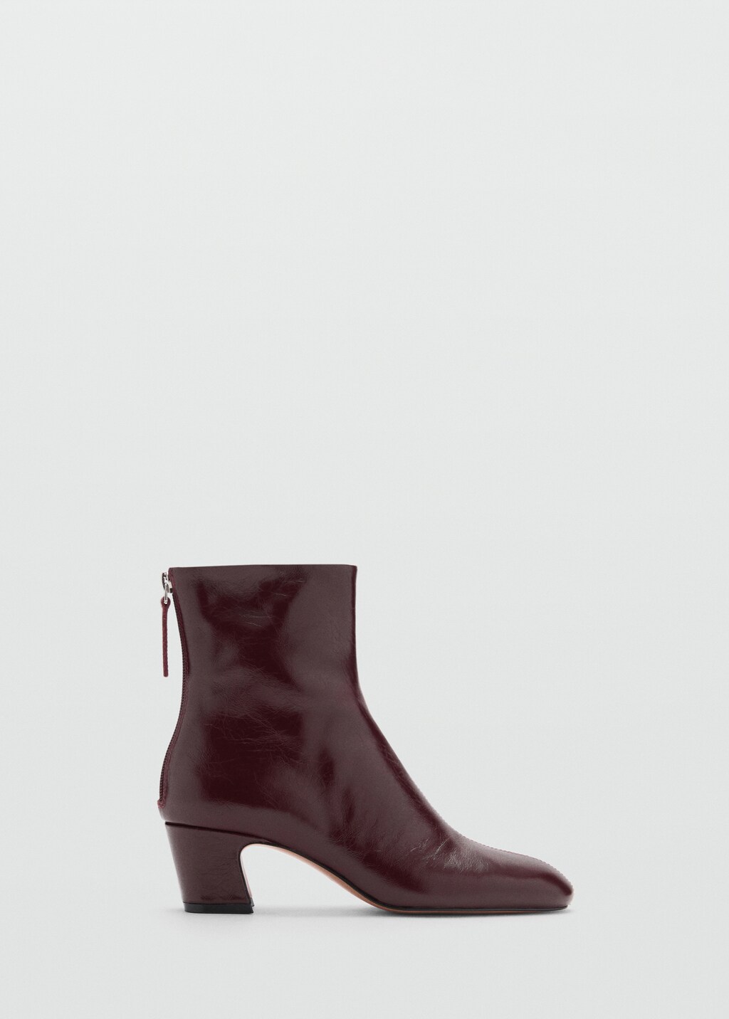 Zipped leather ankle boots - Black