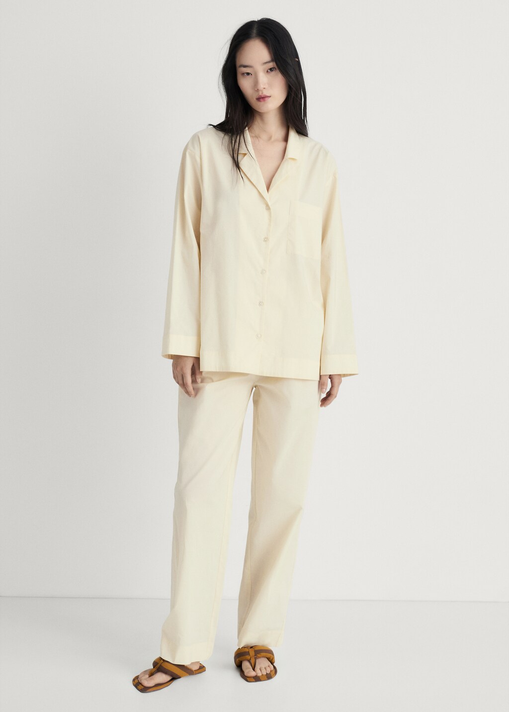 Garment-washed cotton shirt - Lilac