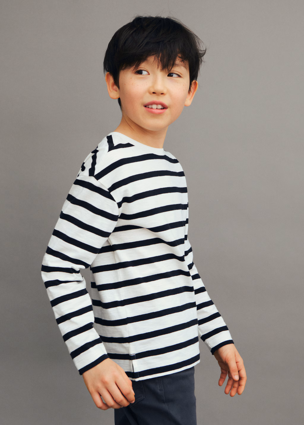 Striped long sleeves t-shirt - Black