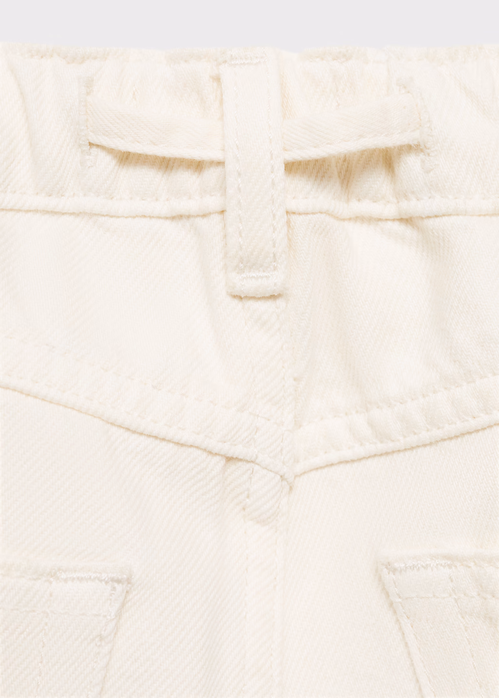 Wideleg jeans with adjustable drawstring - Ecru