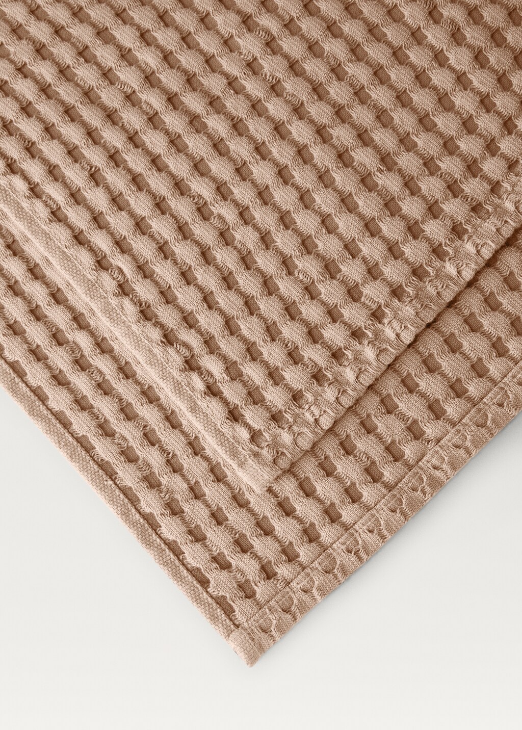Washed cotton waffle guest towel - Green