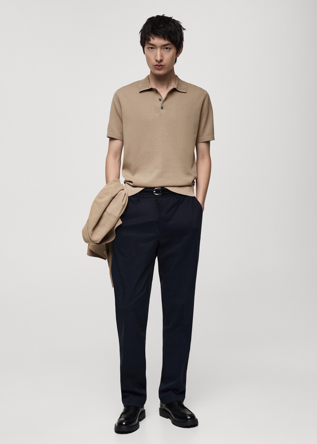 100% cotton knitted polo shirt - Vibrant blue