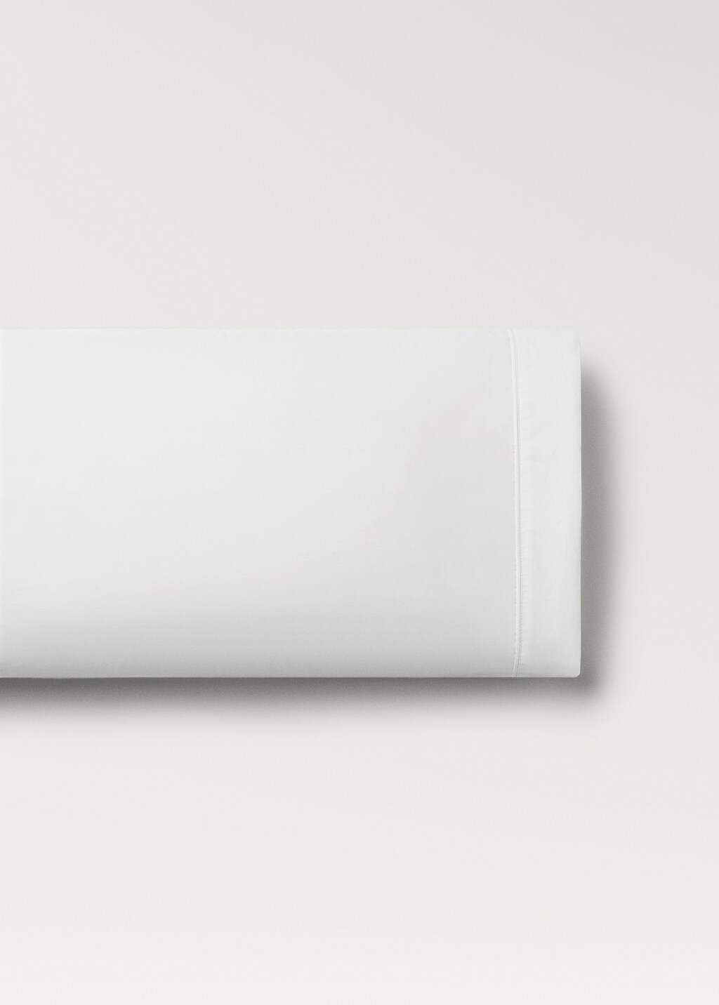 500-thread count cotton percale pillowcase with rounded piping detail, 45x110 cm - White