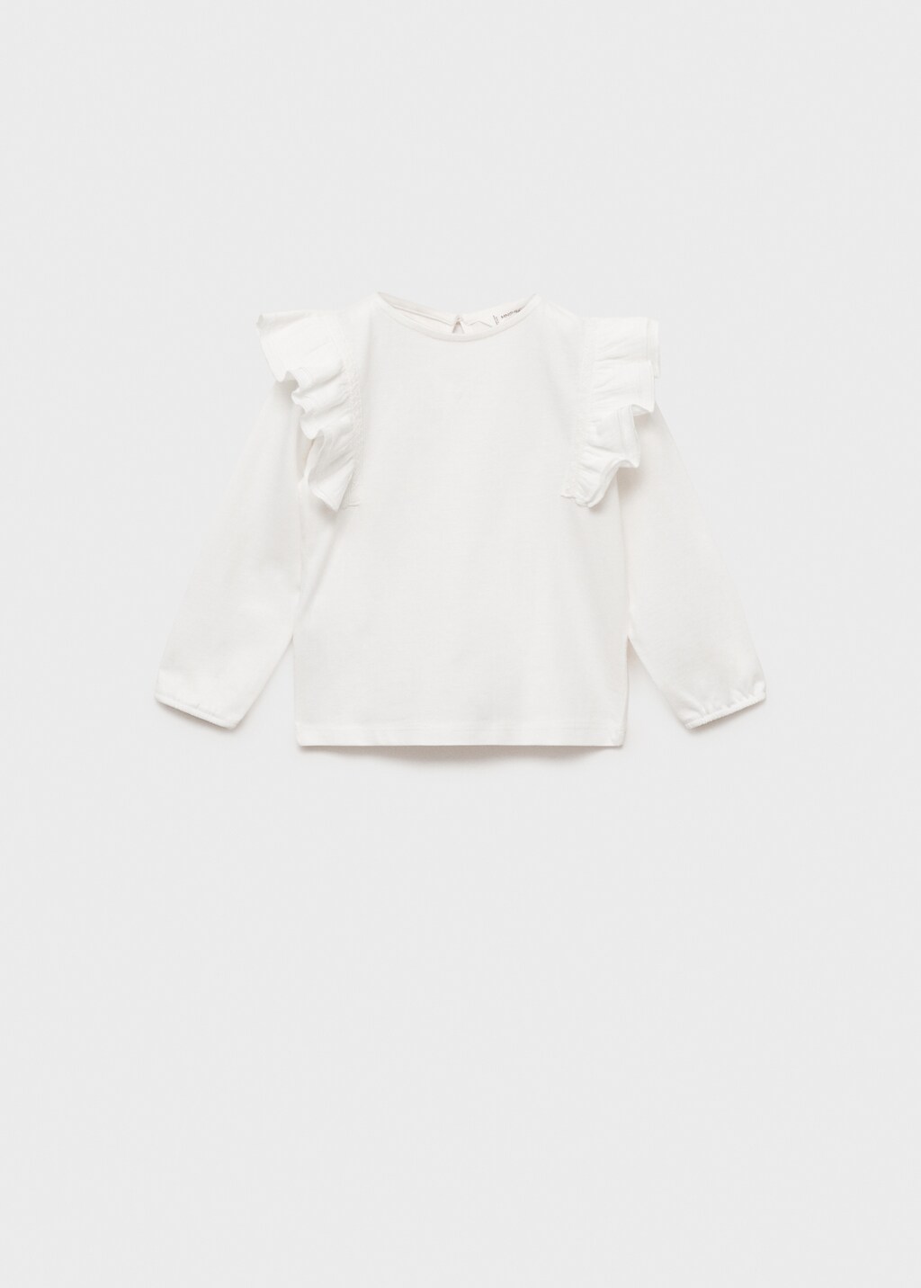 100% cotton t-shirt with ruffles - Off White