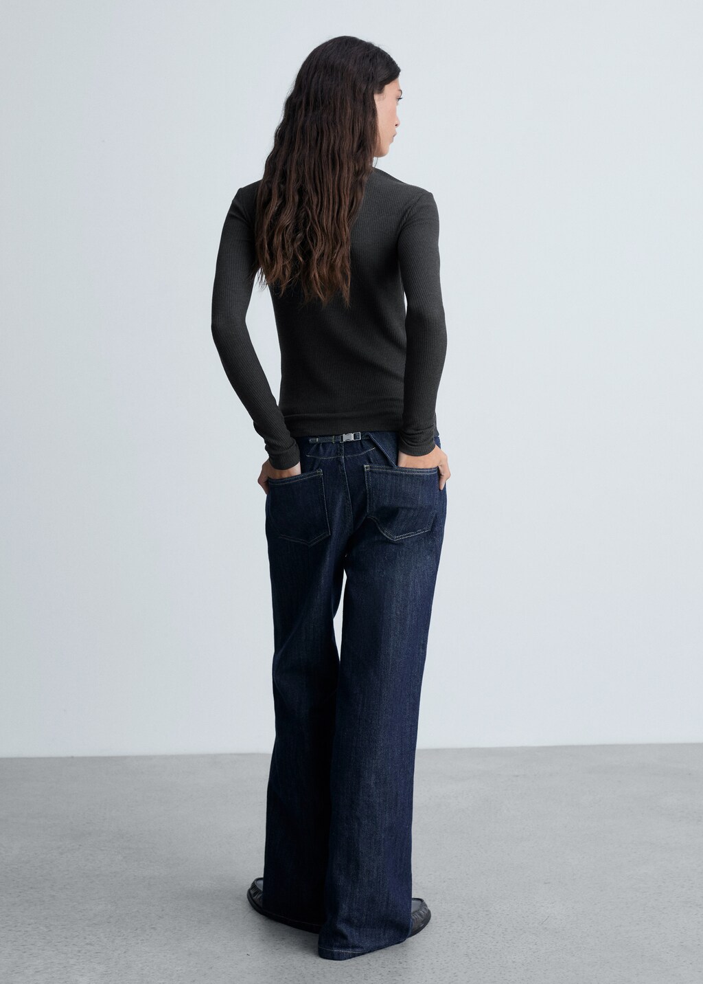 Ribbed long-sleeved t-shirt - Khaki