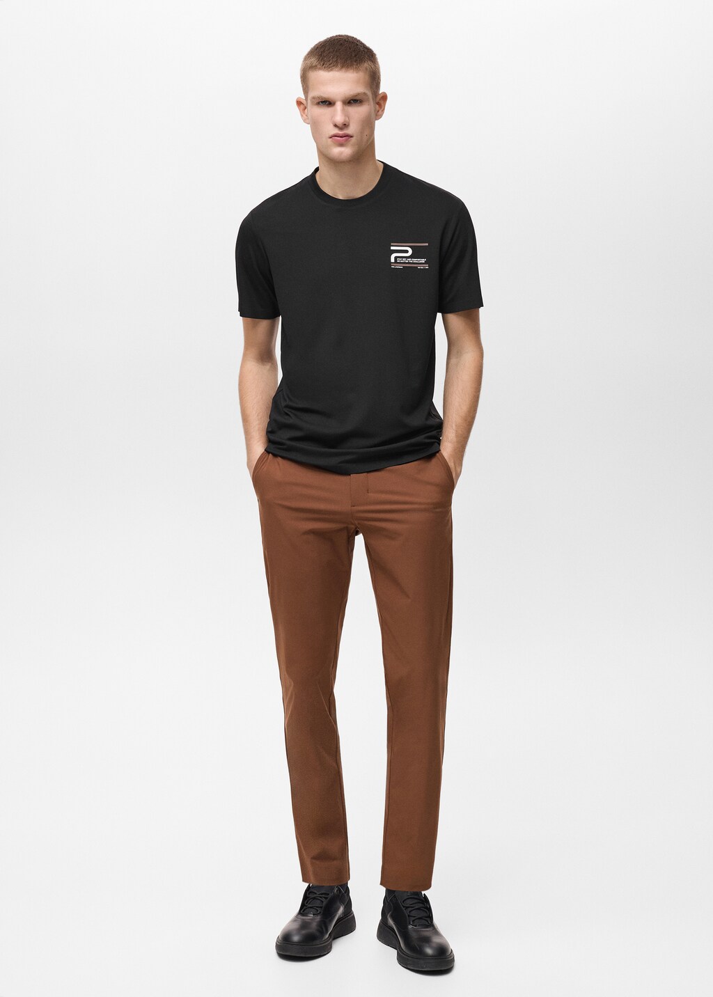 COOLMAX® slim fit printed T-shirt - Black