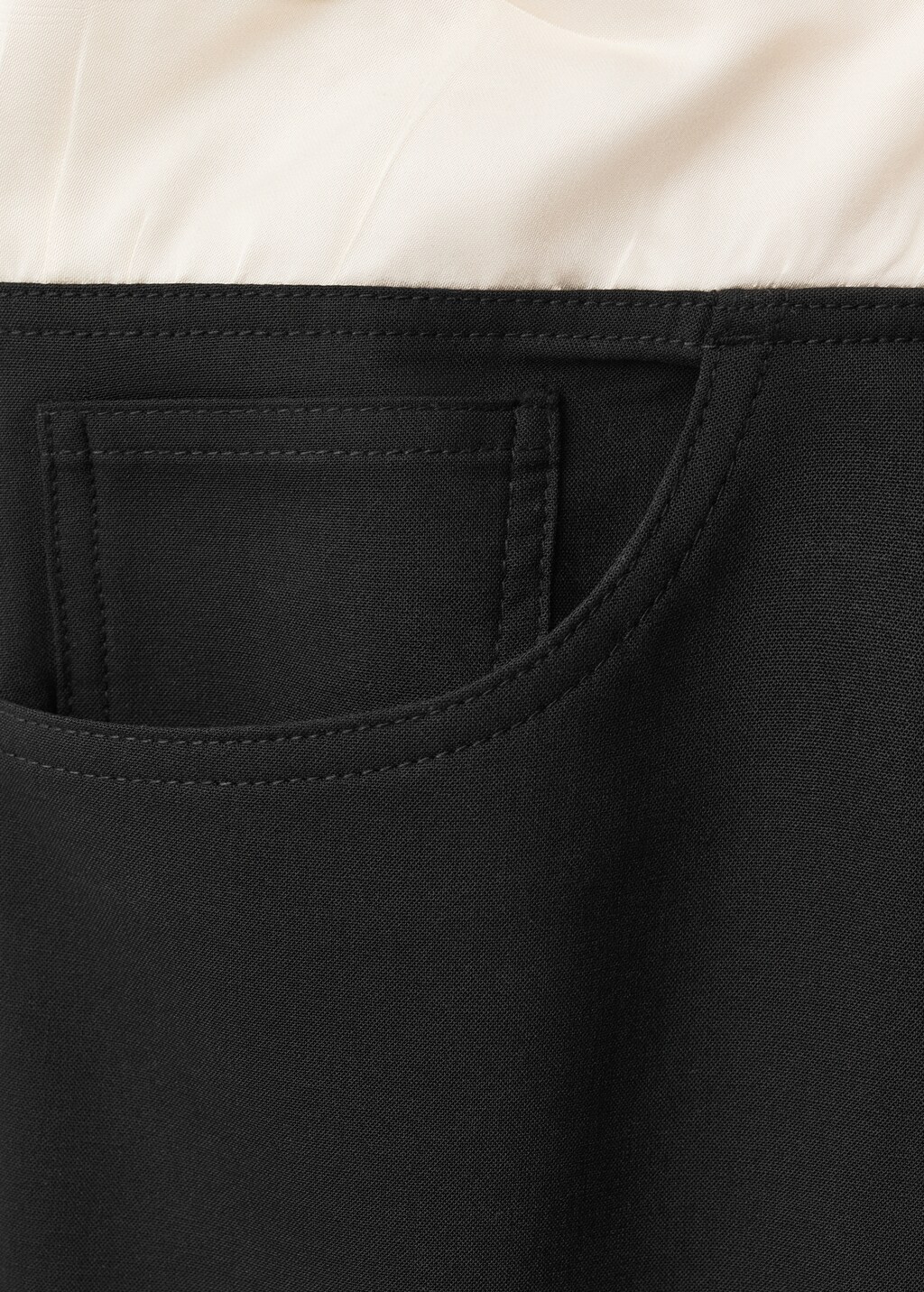 Combined wool-blend jogger trousers - Black