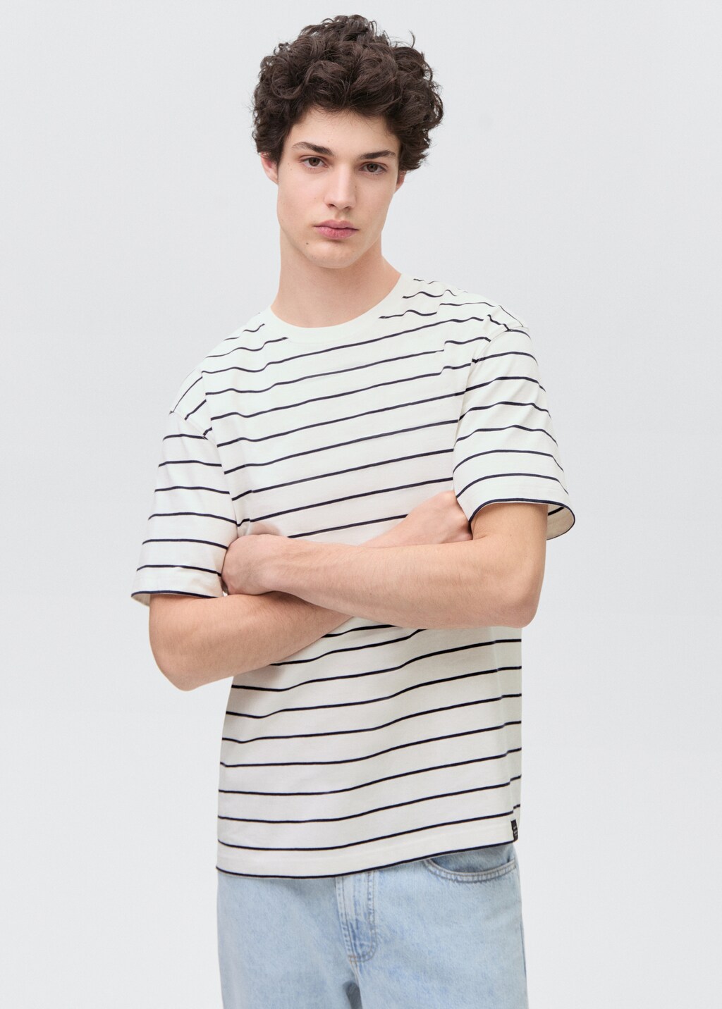 Striped short-sleeved t-shirt - Off White