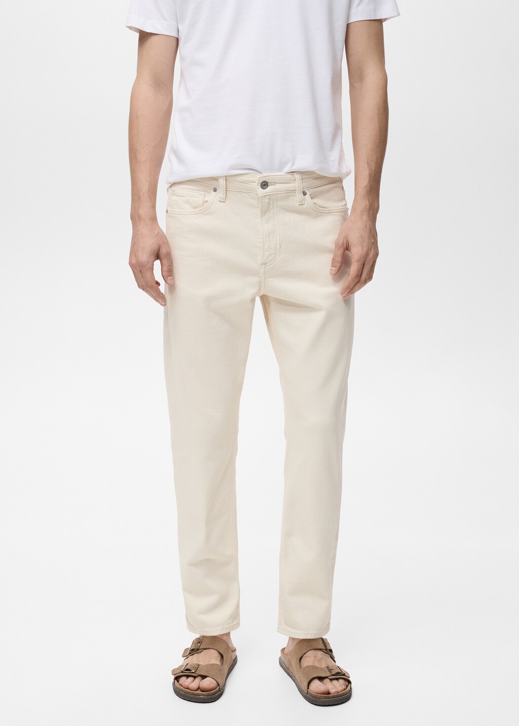 Ben tapered cropped jeans - Medium Brown