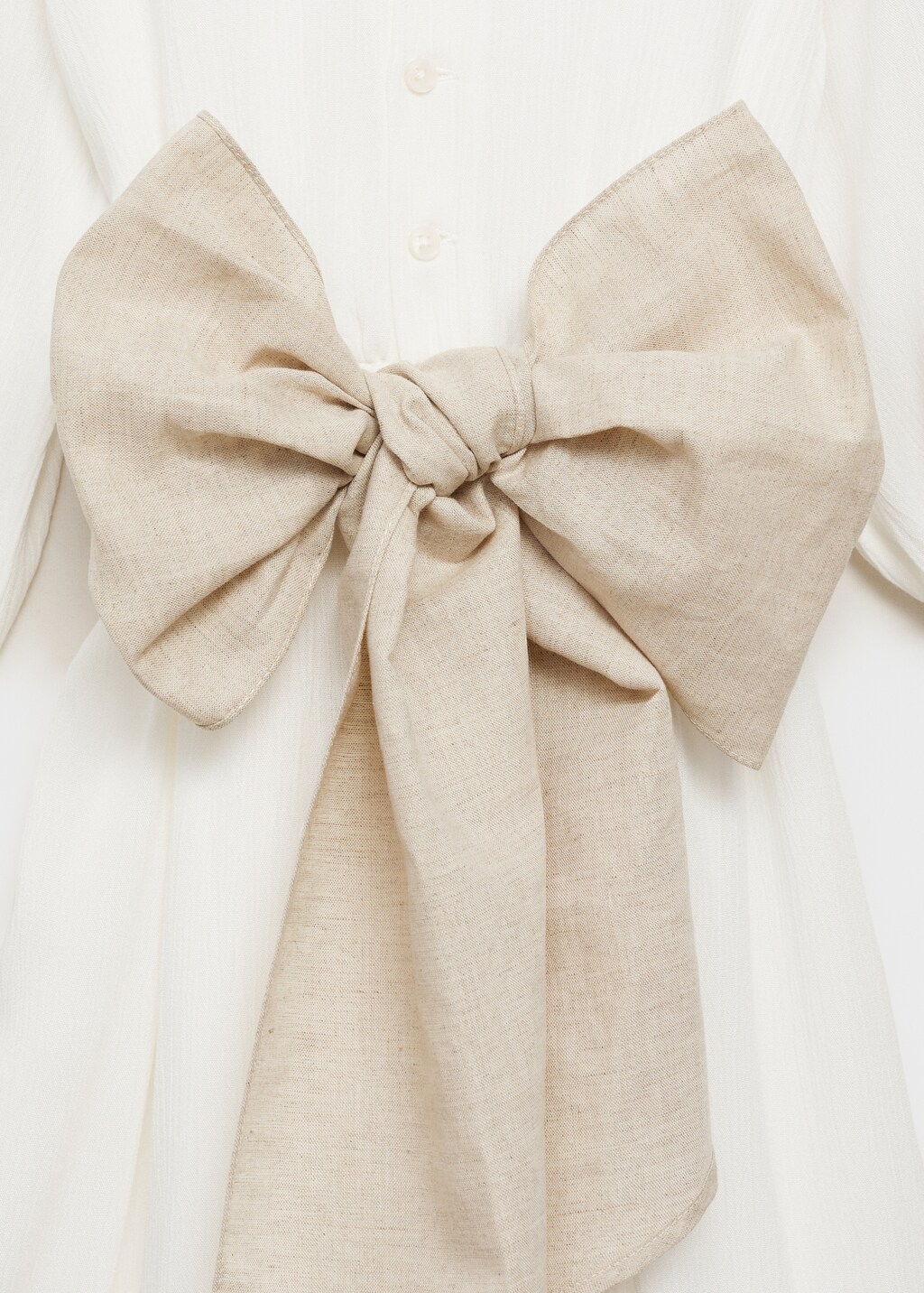 Bow long jumpsuit - White