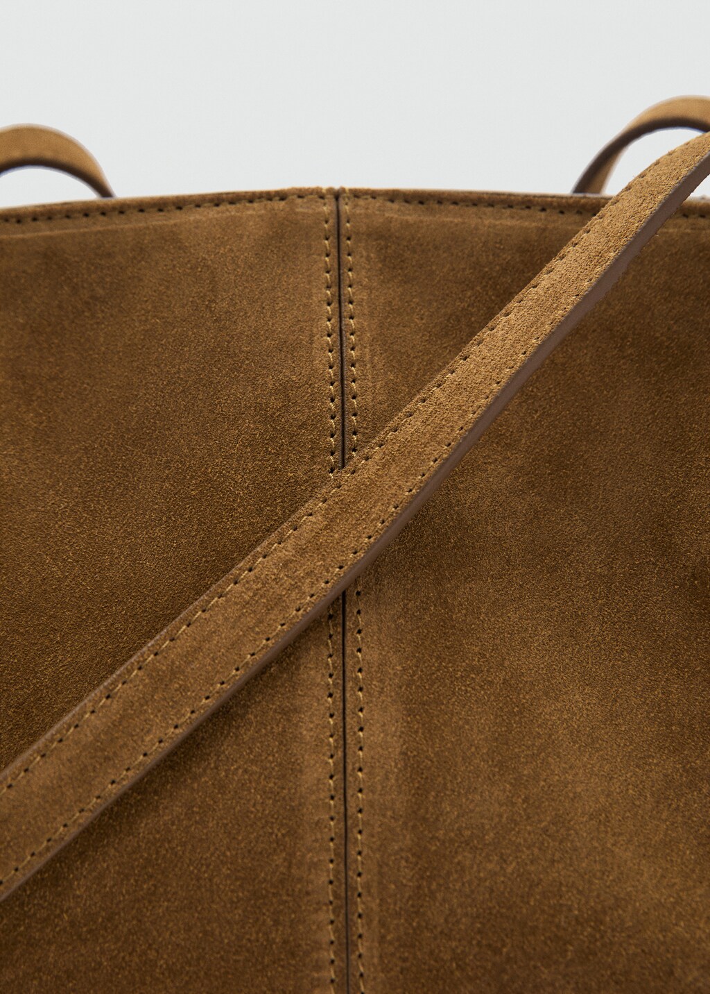 Double handle suede bag - Chocolate