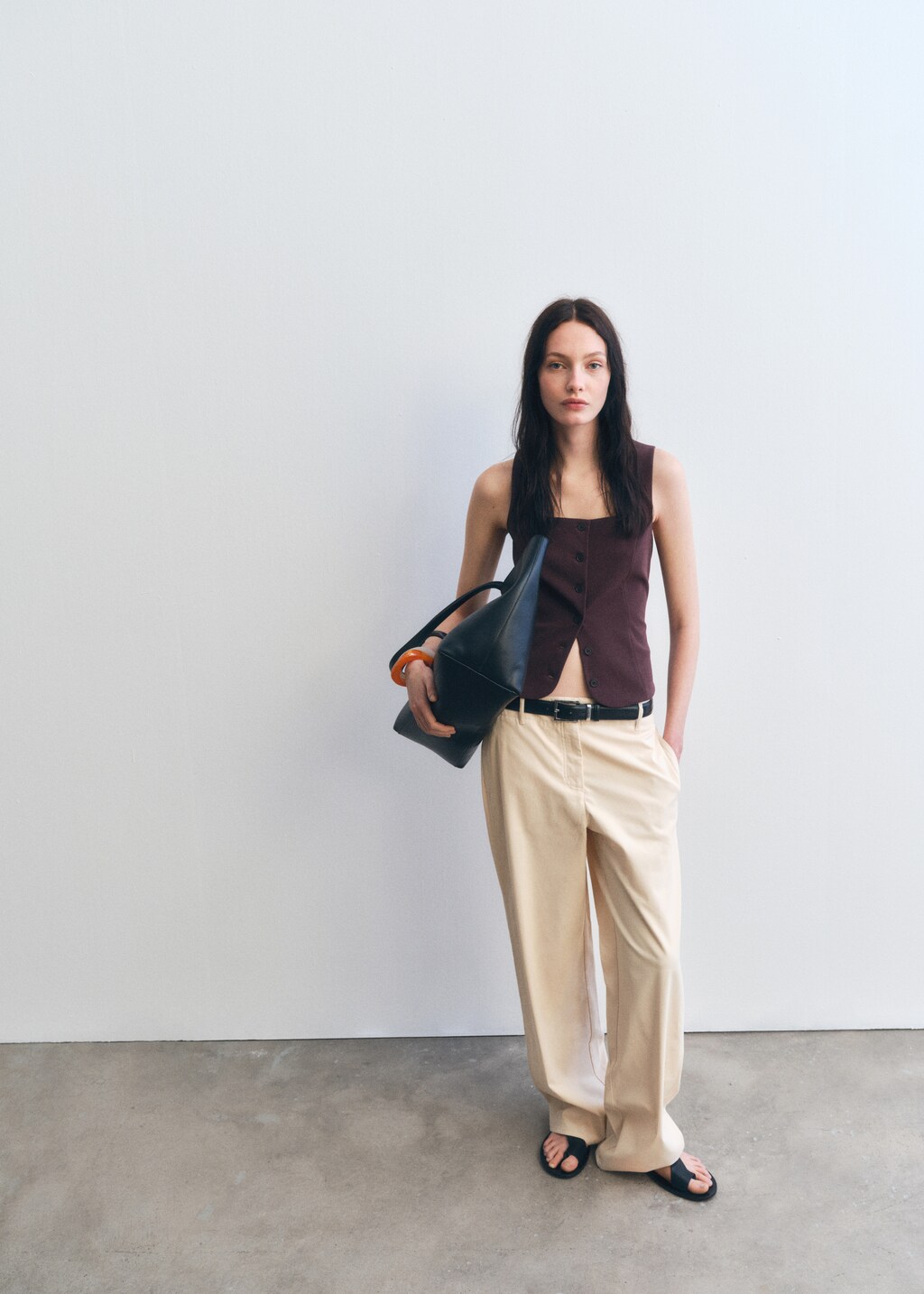 Slim-fit suit waistcoat - Chocolate