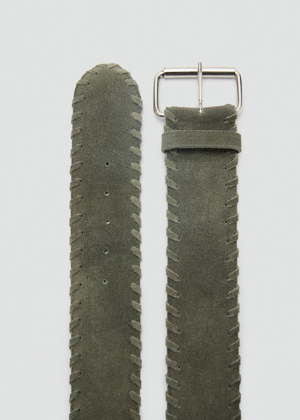 Suede leather belt - Forest Green