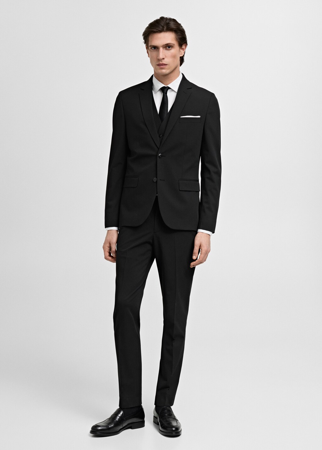 Super slim-fit suit jacket in stretch fabric - Grey