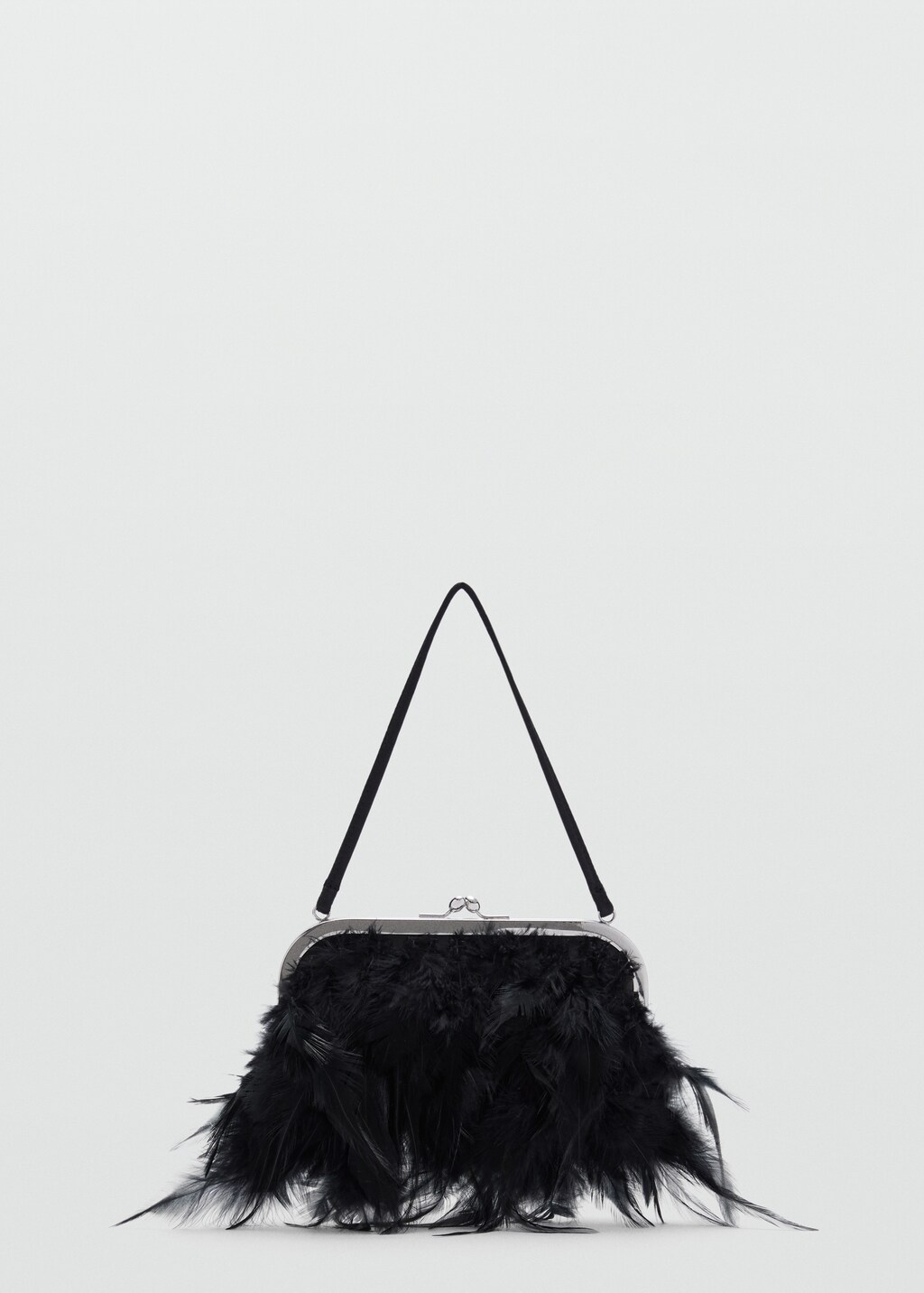 Short-handle feather bag - Nude