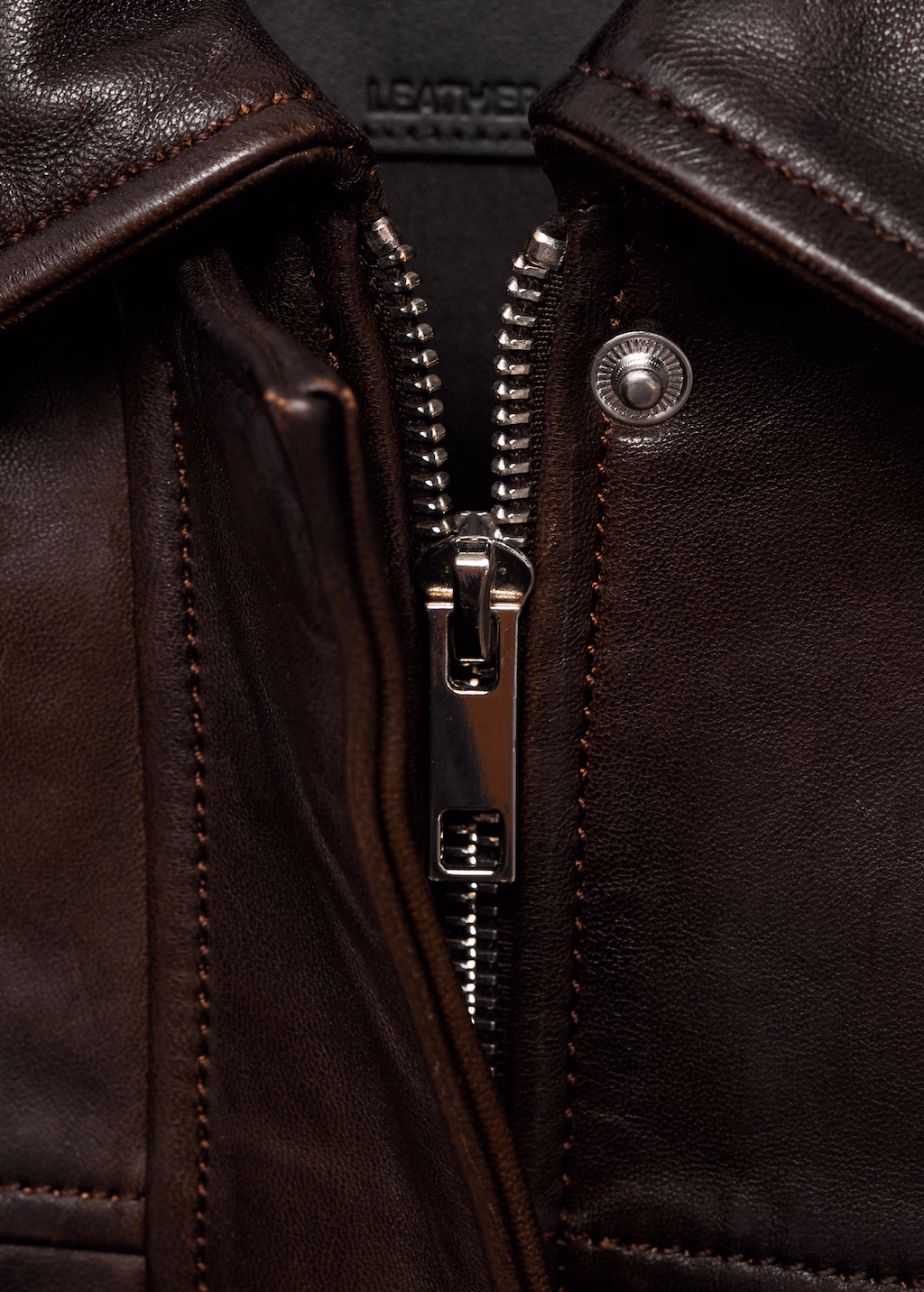 Leather bomber jacket - Brown