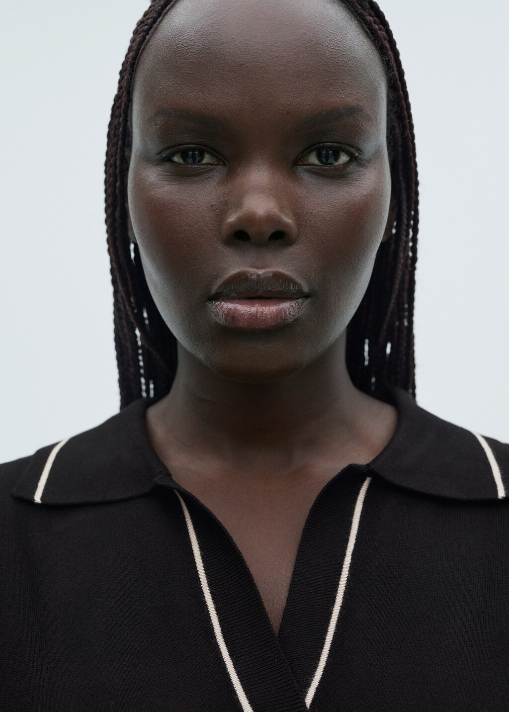 Sweater with contrasting lapels and trims - Light/Pastel Grey