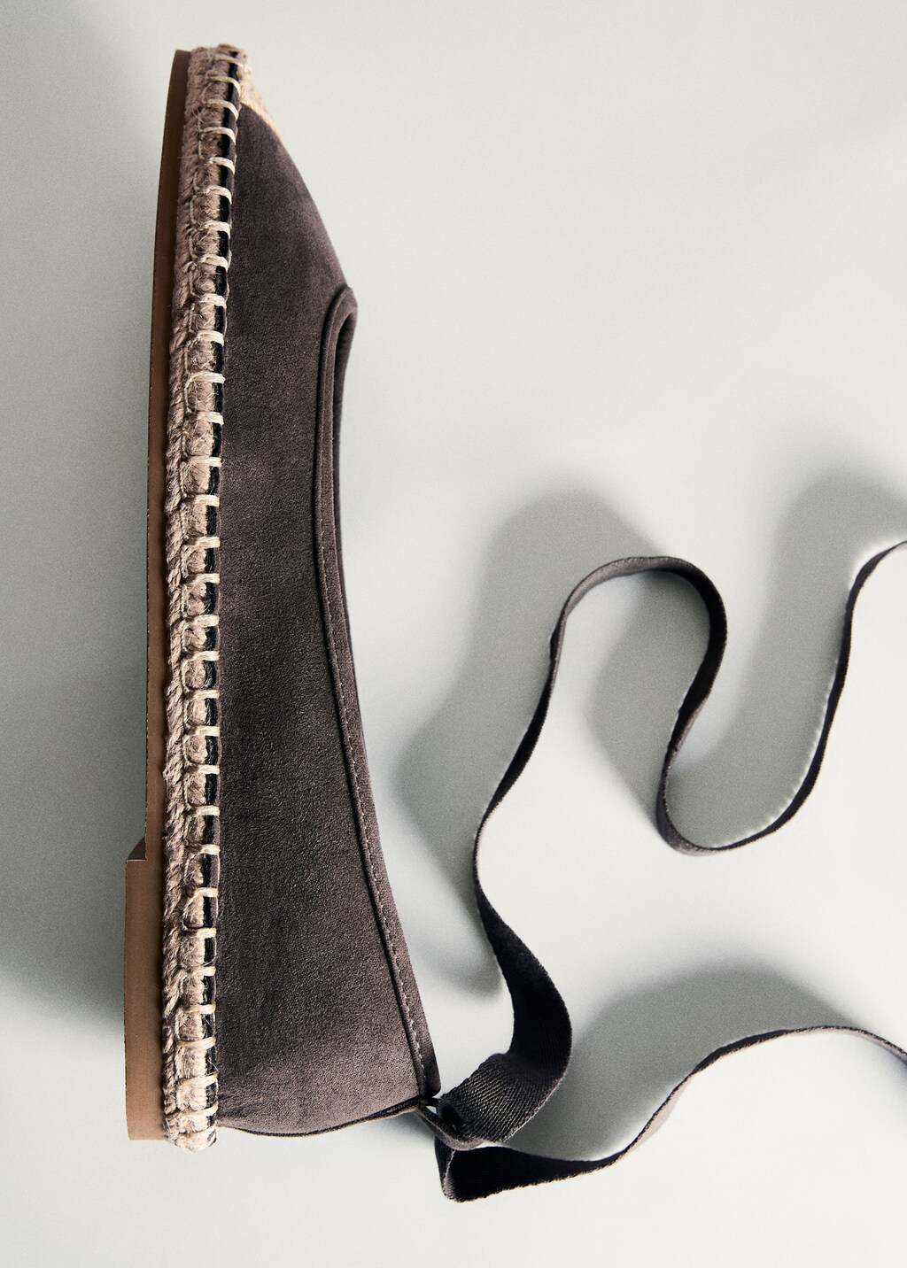 Lace-up cotton espadrilles - Charcoal