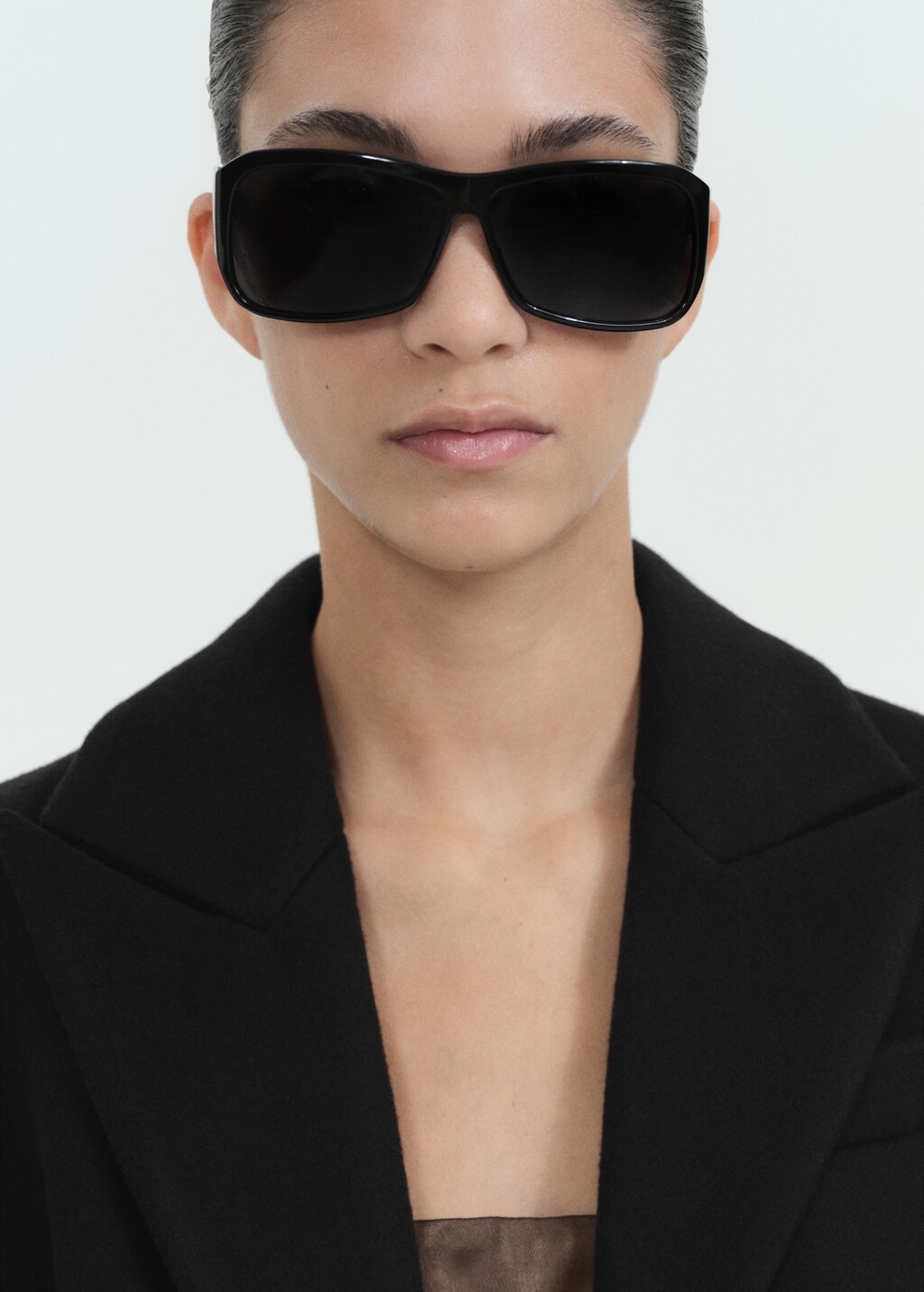 Structured wool coat - Black