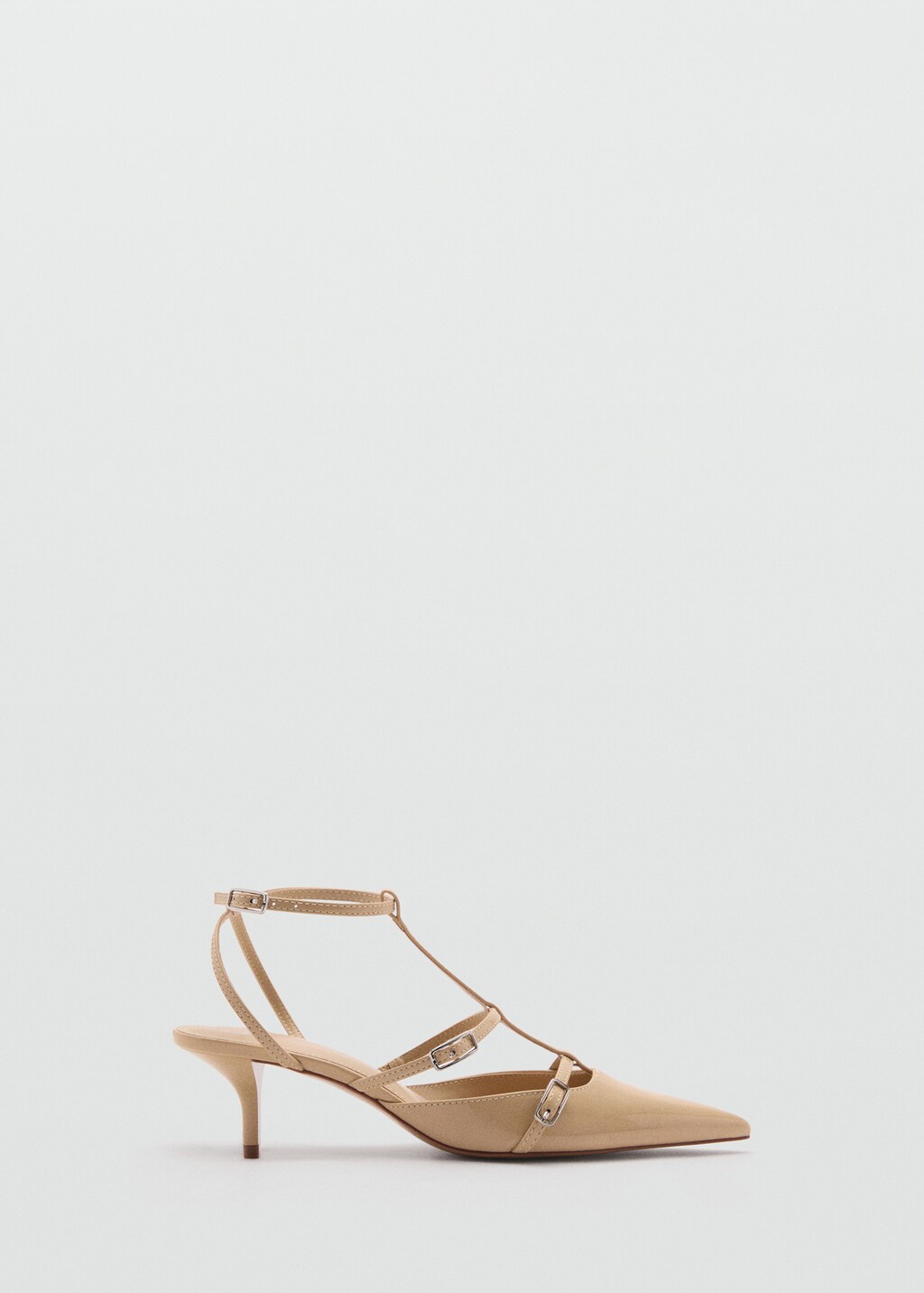 Heeled shoes with buckles - Nude