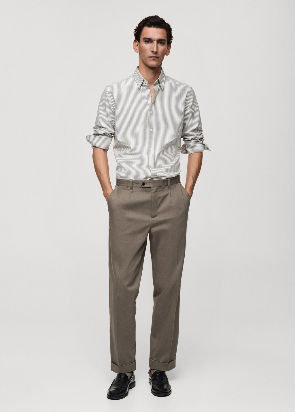 100% cotton kodak striped shirt - White