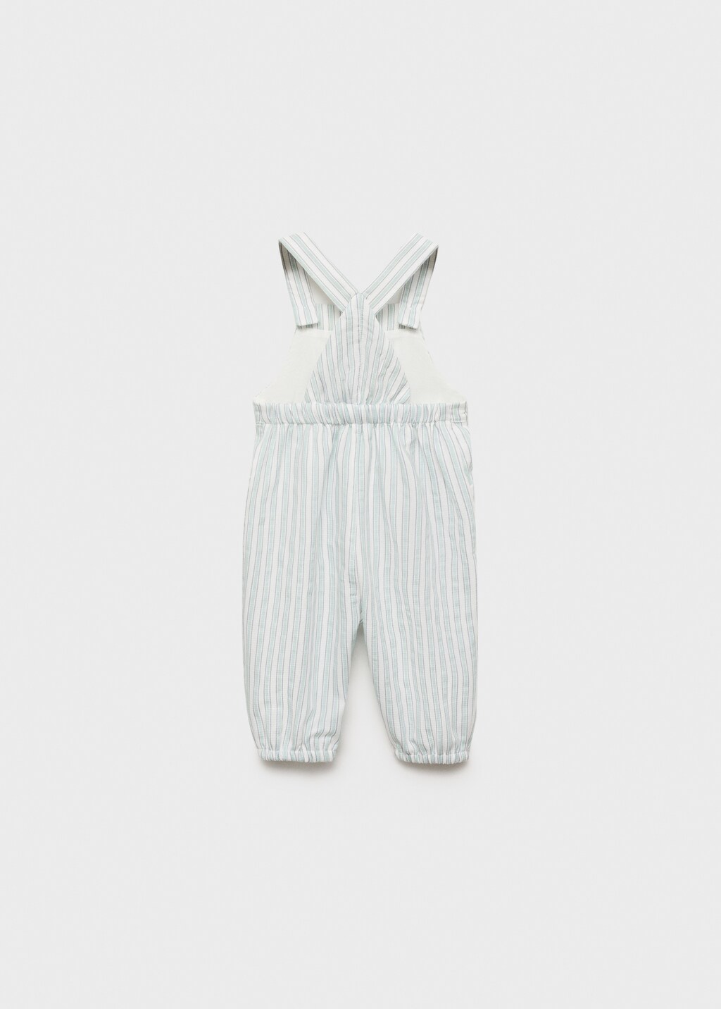 Striped cotton dungarees - Pastel Green