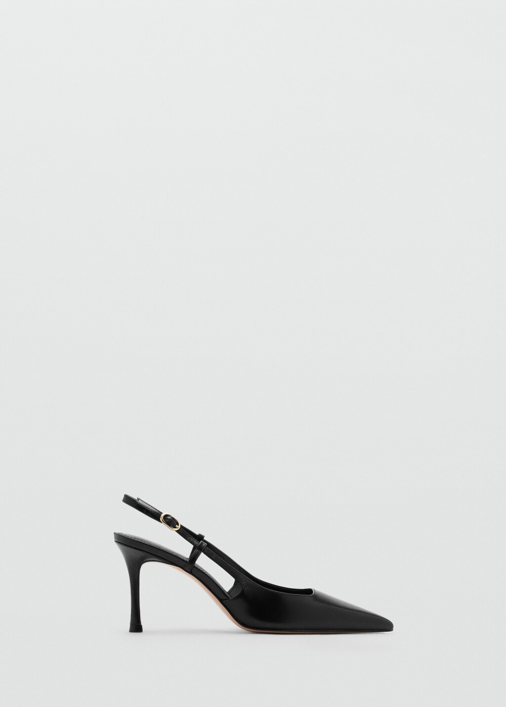 Pointed-toe leather heeled shoes - Black
