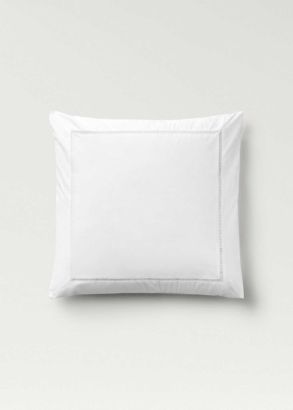 Cotton percale pillowcase with hemstitch 60x60 cm - White