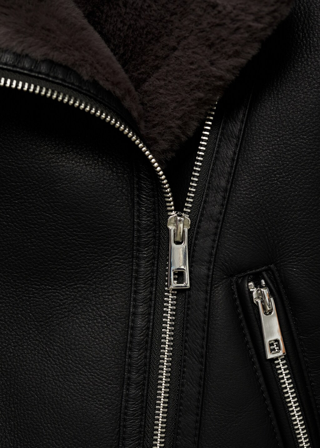 Jacket with shearling-effect lining - Black