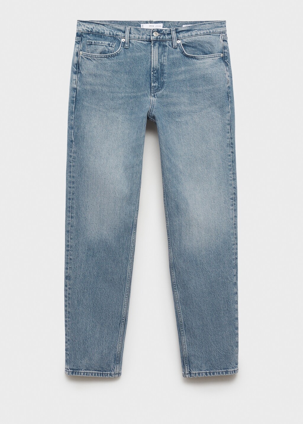 Regular-fit jeans with distressed effect - Petrol Blue