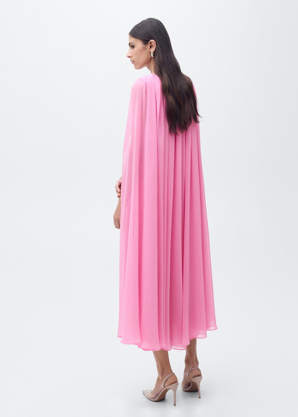 Flared cape dress - Pink