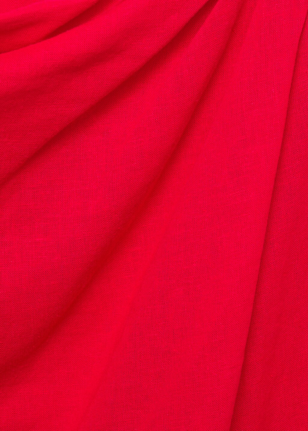 Linen dress with draped collar - Red