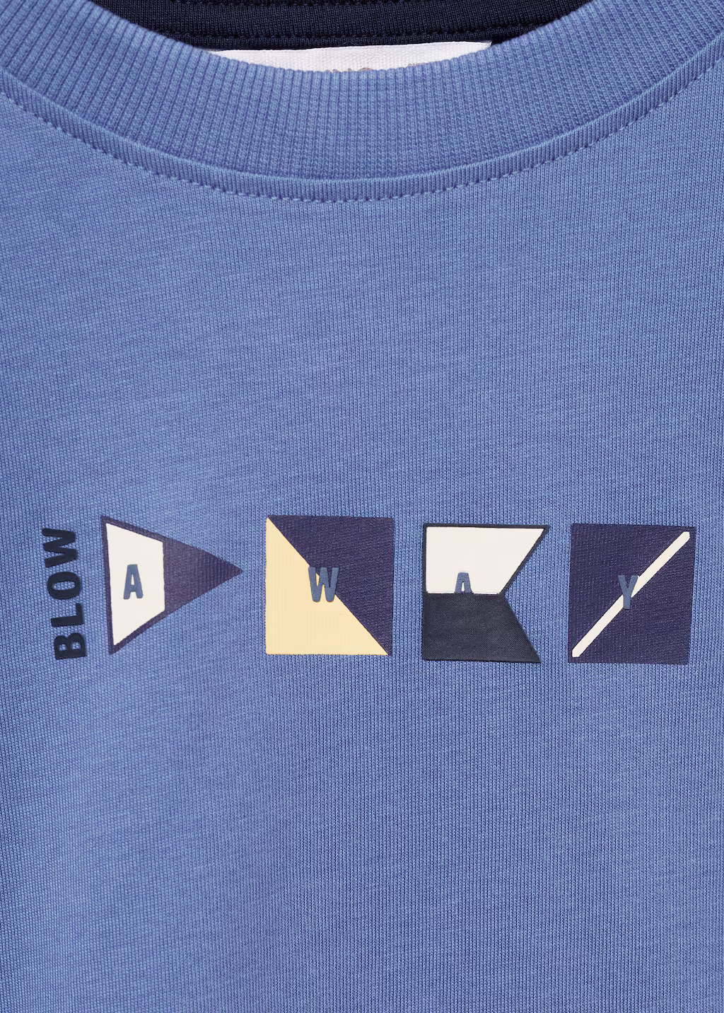 Cotton t-shirt with printed drawing - Blue