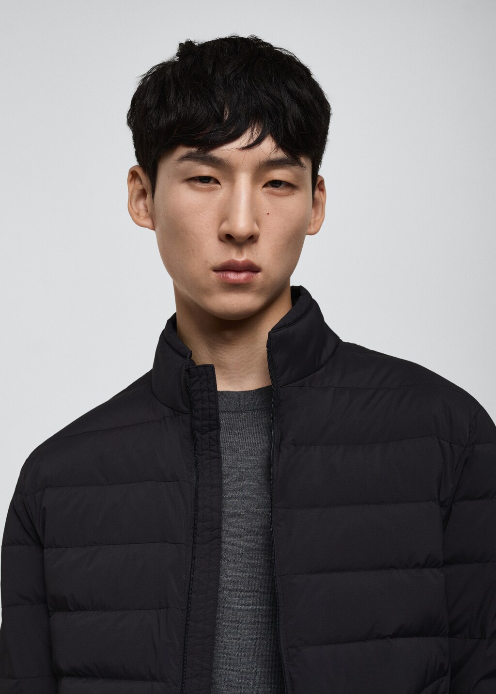 Quilted jacket with feather filling - Black