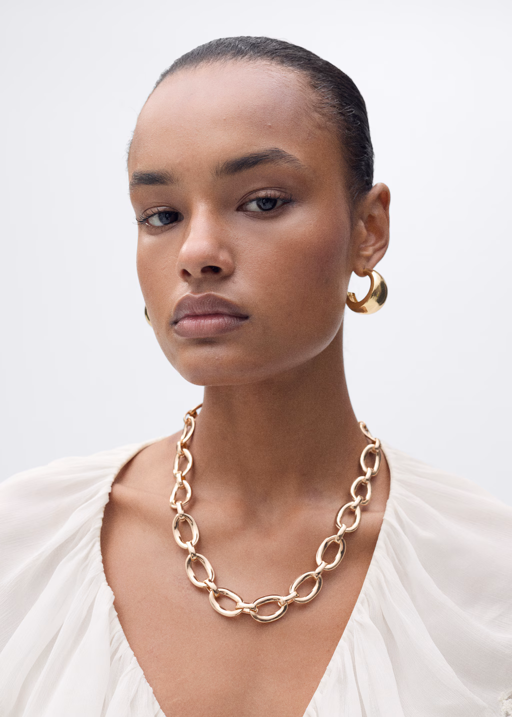 Blouse with ruffles and lace details - Ecru