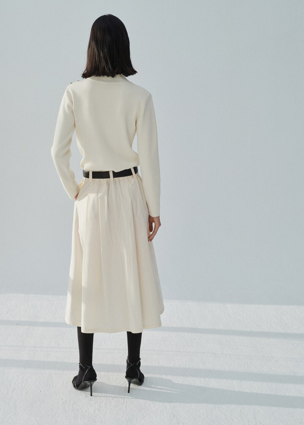 Buttons detail knit sweater - Ecru