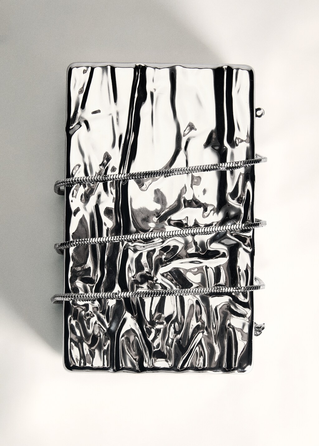 Textured clutch bag - Silver