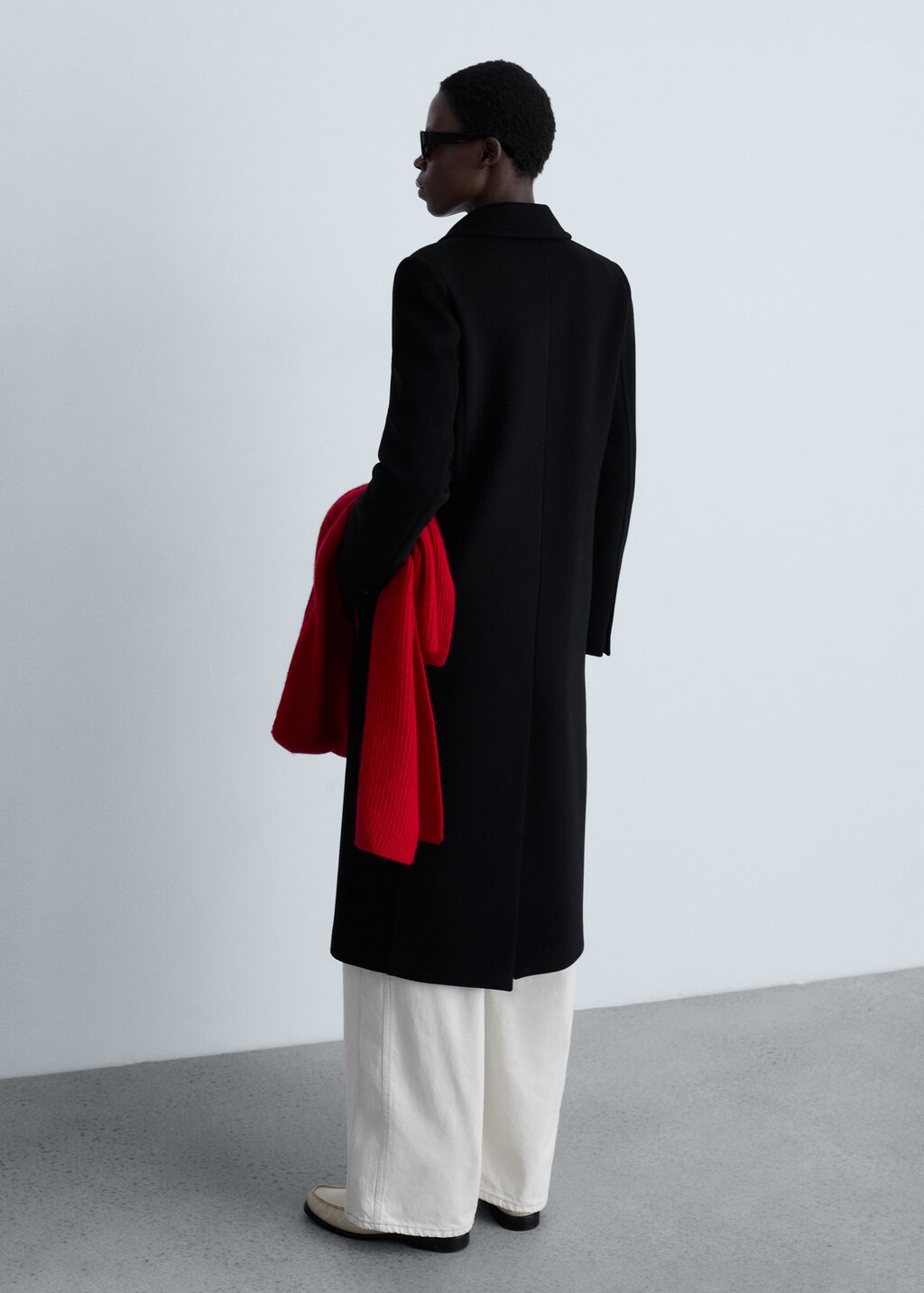 Double-breasted wool coat - Ochre