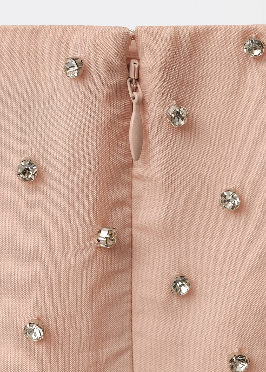 Midi skirt with crystal appliqués - Pastel Pink