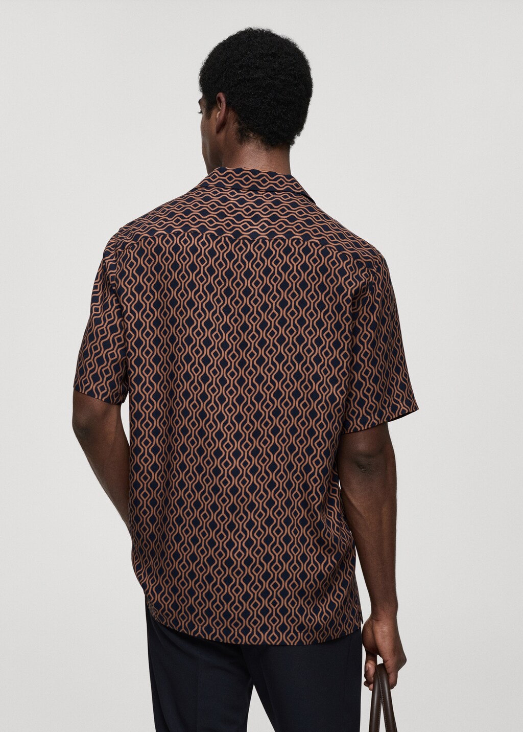 Printed fluid regular-fit shirt - Dark Navy