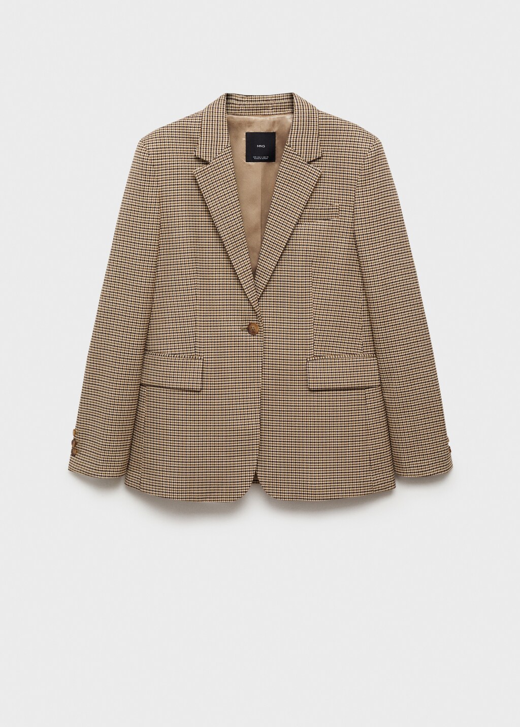 Straight-fit micro-houndstooth jacket - Brown