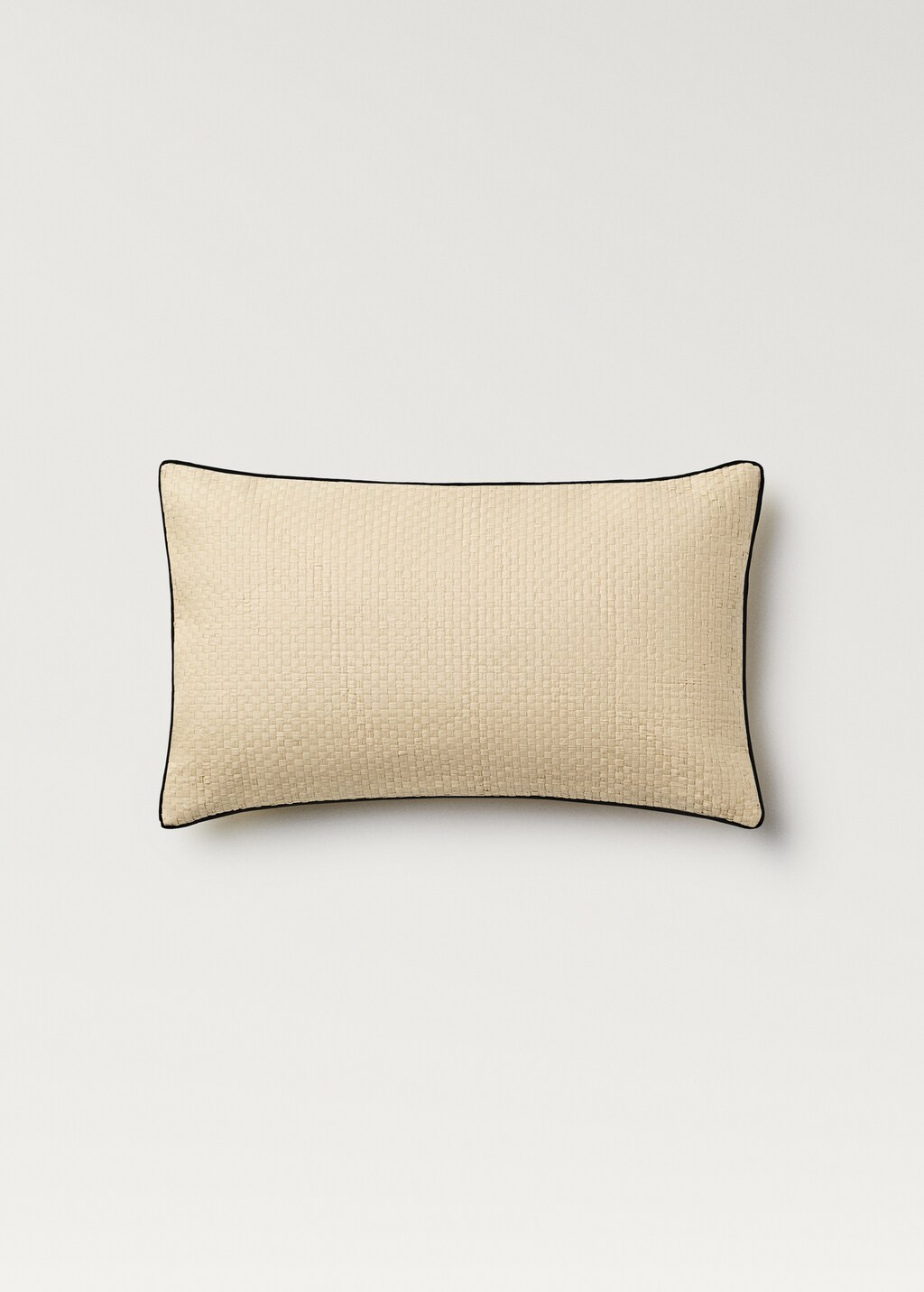 Woven paper cushion cover with piping 30x50cm - Black