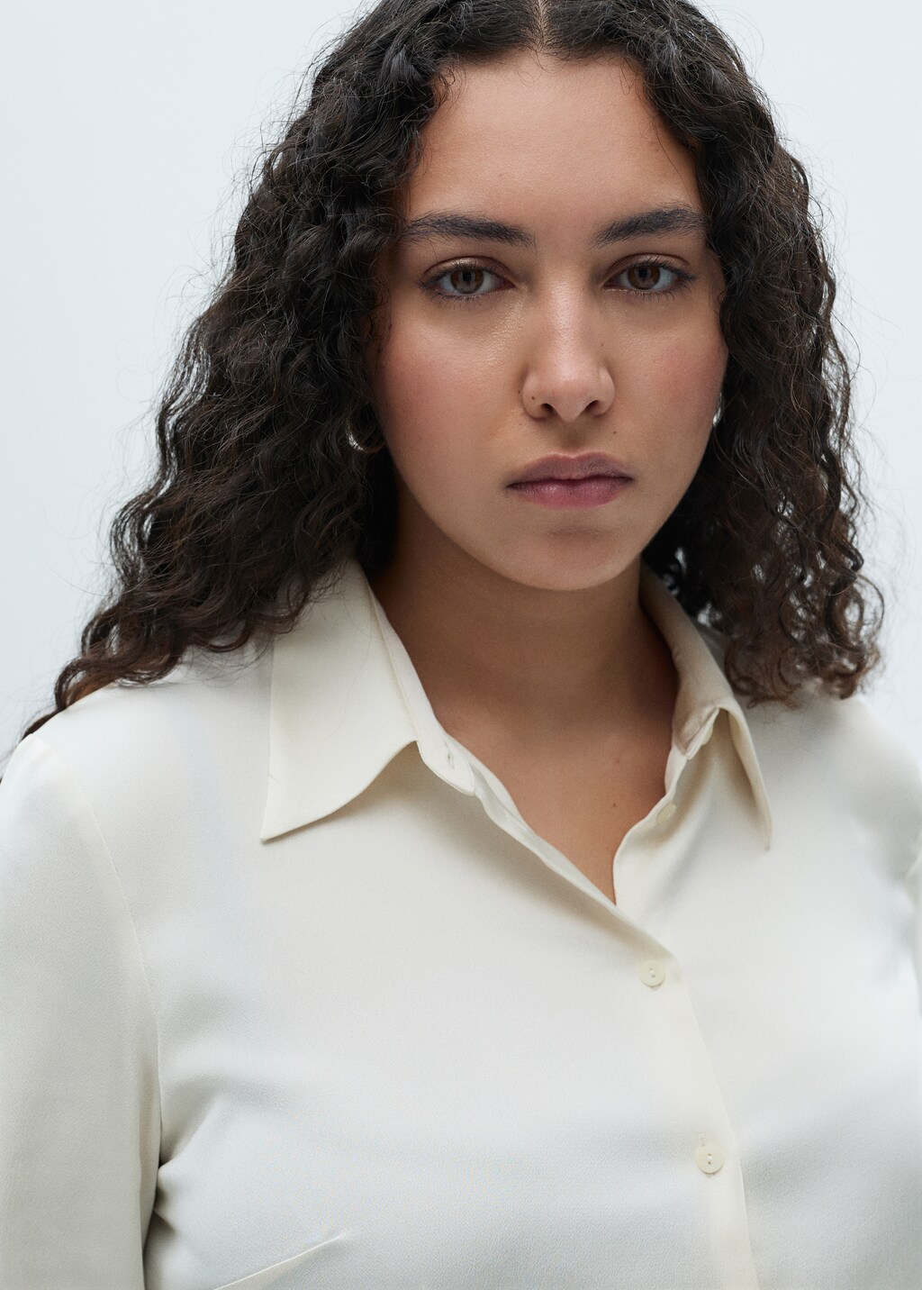 Satin finish flowy shirt - Black