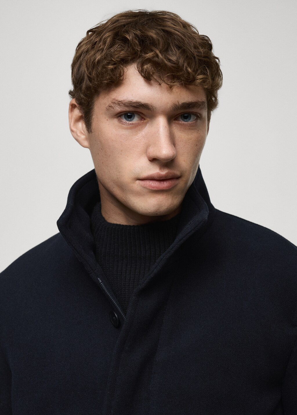 Quilted wool inner coat - Charcoal